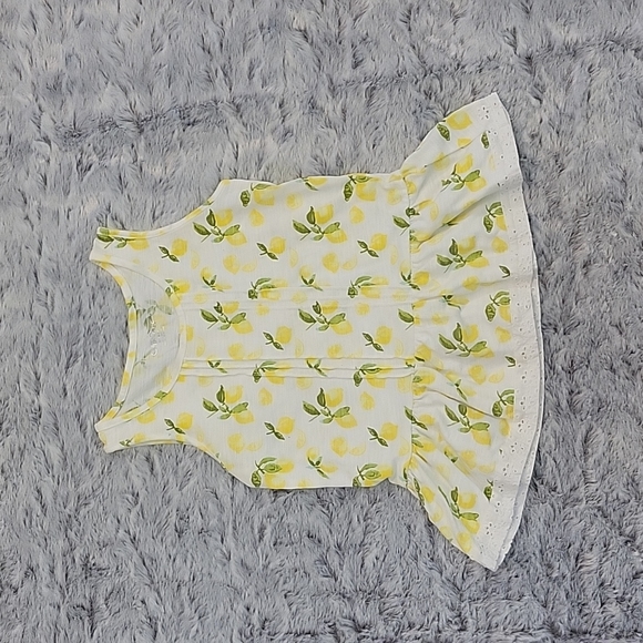 Cherokee Yellow/White Lemon Print Tank Top, Girls Small, Great Condition! - Picture 1 of 6